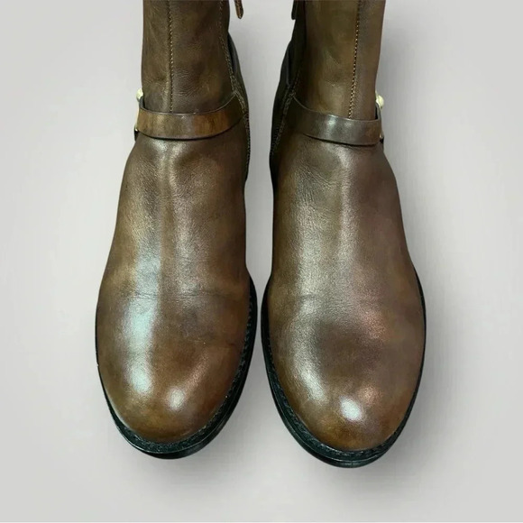 Ecco Leather Boots Round Toe Side Zip Block Heel Ankle Womens Size 37 - Picture 3 of 13